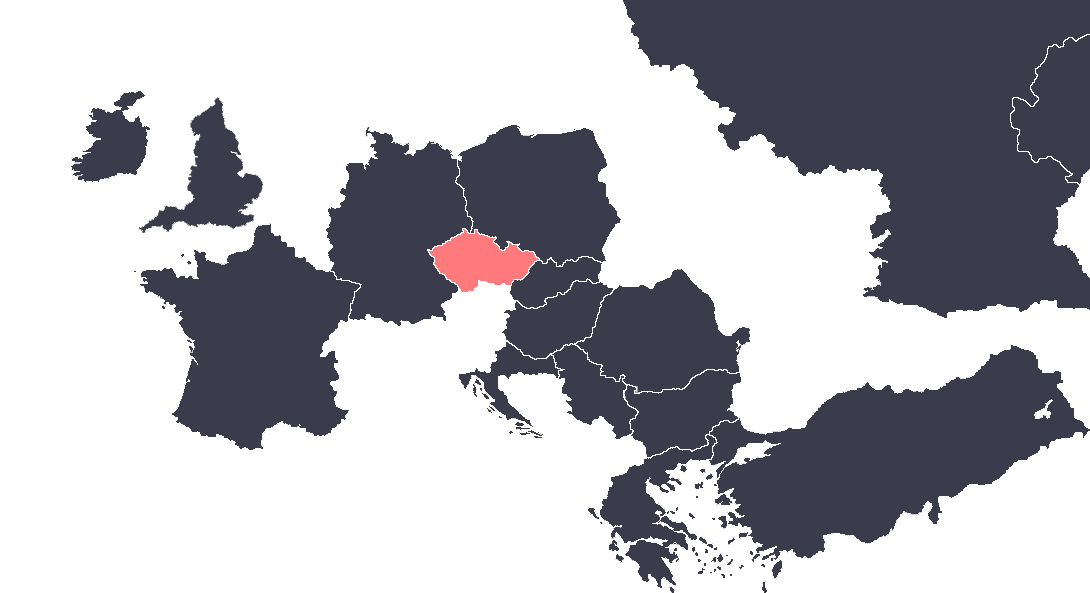 mapa - mezinárodní kamionová doprava - Olomouc